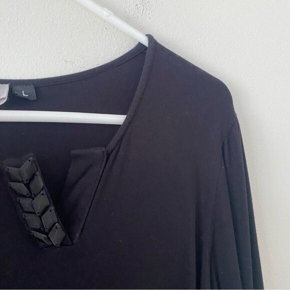 Edelweiss by Sarah Black Long Sleeve Mini Dress Size L - Picture 2 of 6